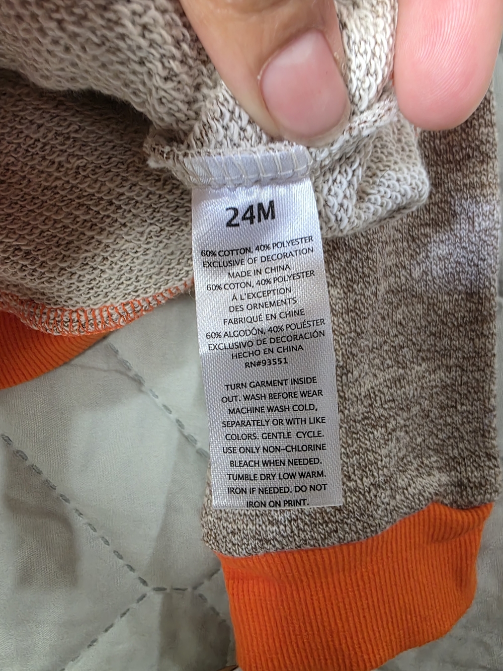 Baby Essentials Unisex Sz 24 Months Turkey Sweatshirt - Picture 3 of 6